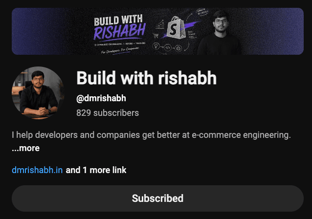 Build with Rishabh YouTube channel